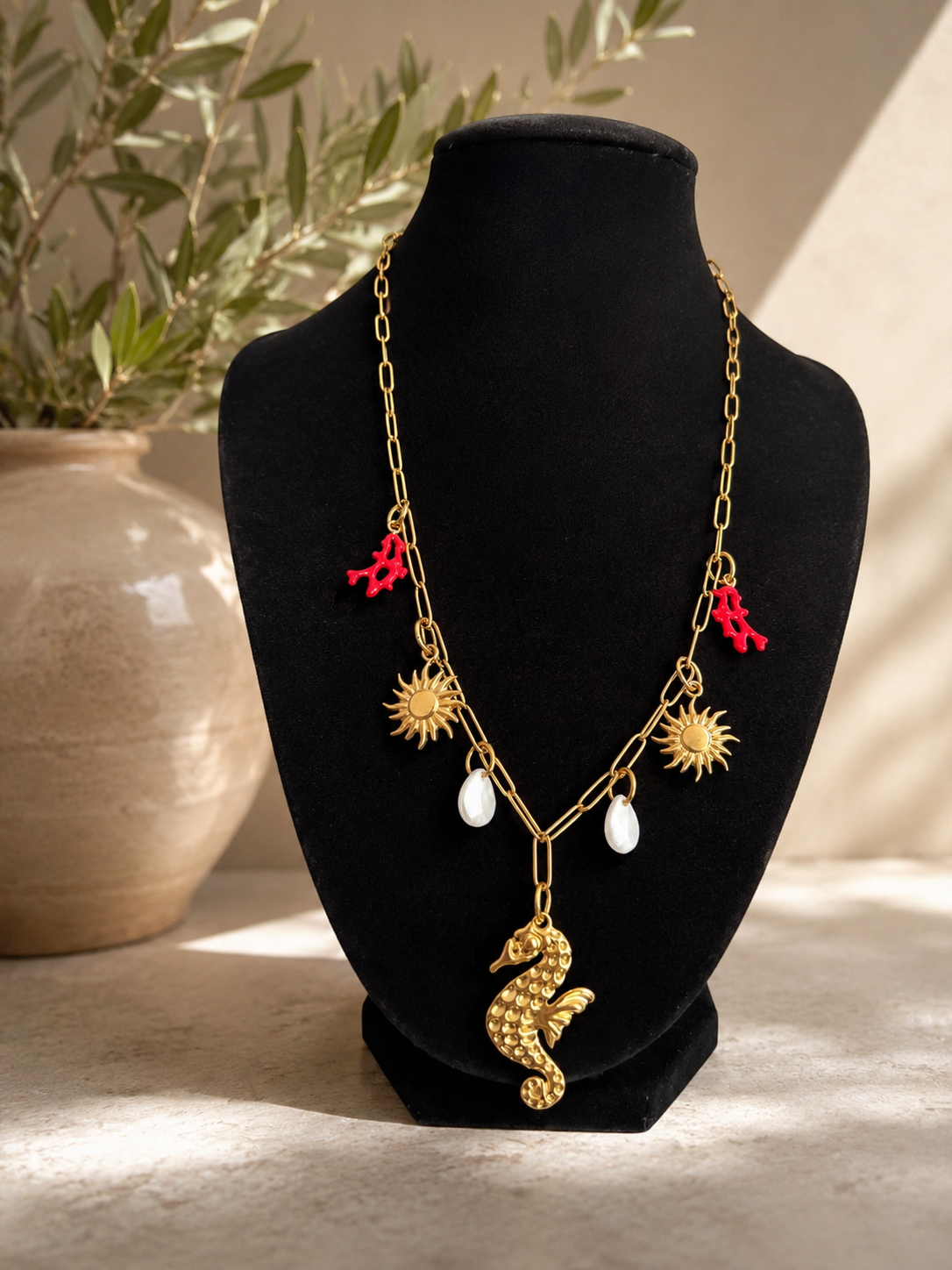Golden Seahorse Necklace