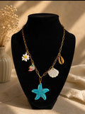 Blue Starfish Necklace