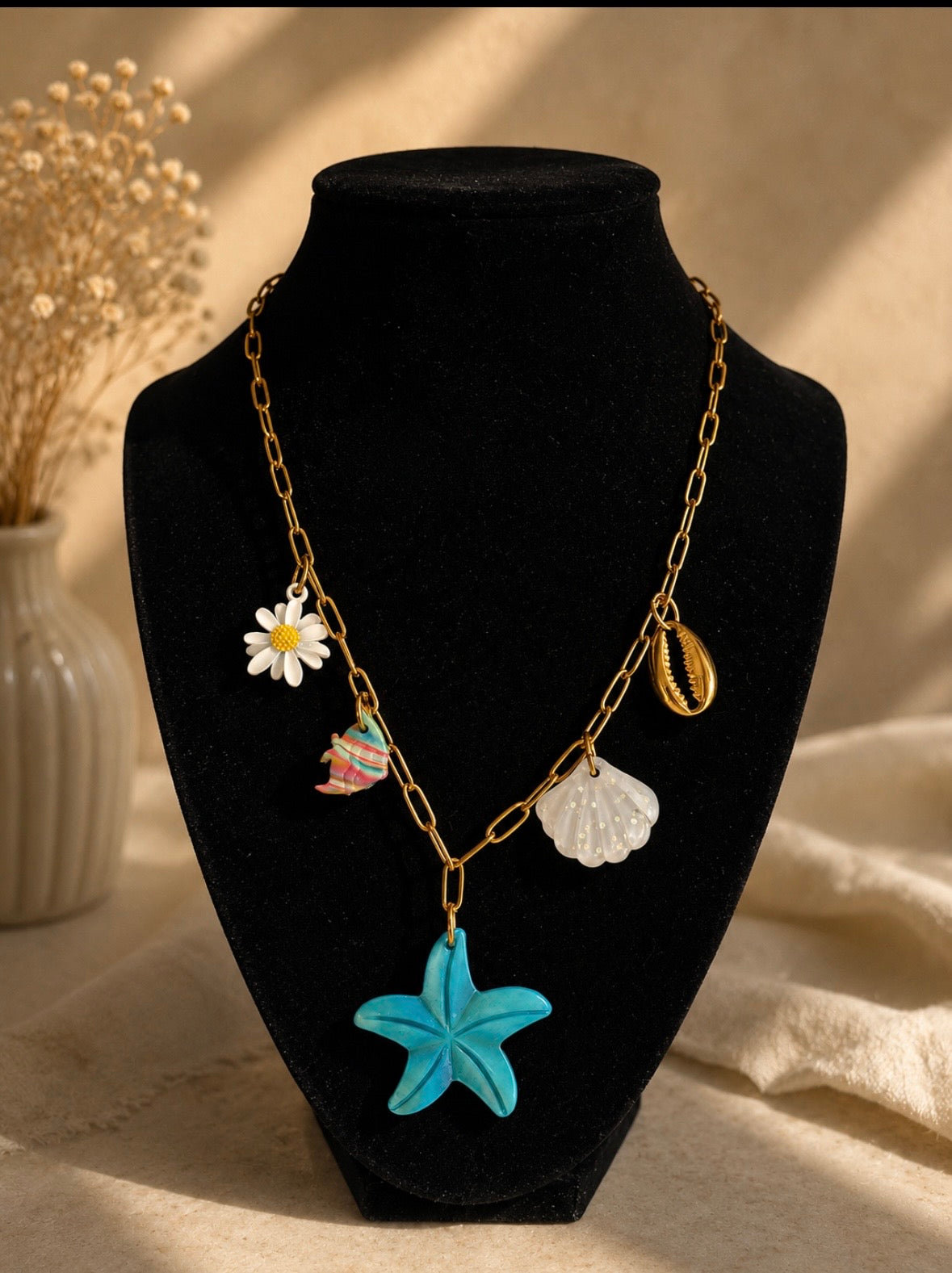 Blue Starfish Necklace